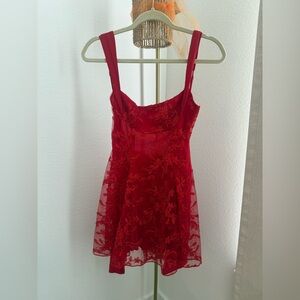 Lucy in the Sky Red Floral Mini Dress